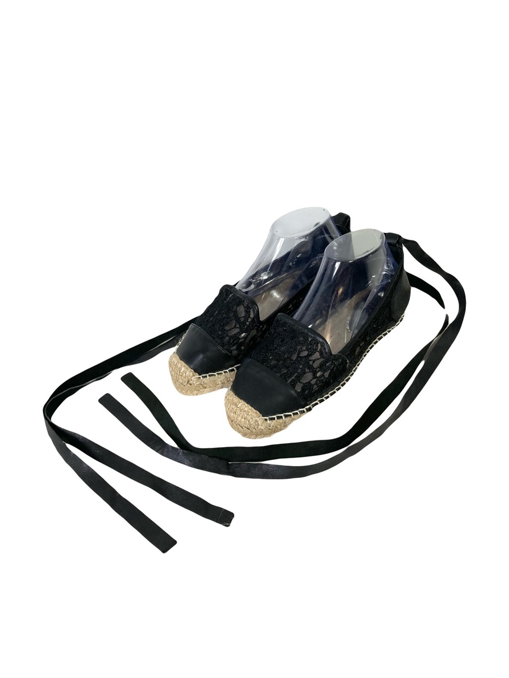 Nwot KURT GEIGER Espadrilles Sandals Women 39 Black Lace Up